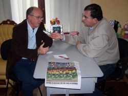 Prefeito Gil concede entrevista ao jornalista Flvio Pereira, da Rede Pampa de Comunicao