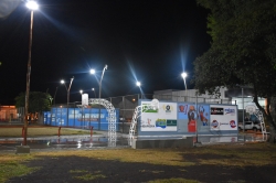 Parco de Itaqui durante a noite aps instalao de refletores de LED
