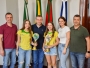 Prefeito Leonardo recebe as campes mundiais de padel Martina e Rafaela