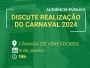 Realizao do Carnaval 2024 ser discutido em audincia pblica na tera
